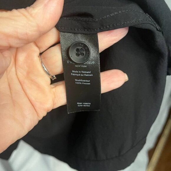 Rag & Bone Avery Viscose Camp Shirt Black Size M - Picture 7 of 13